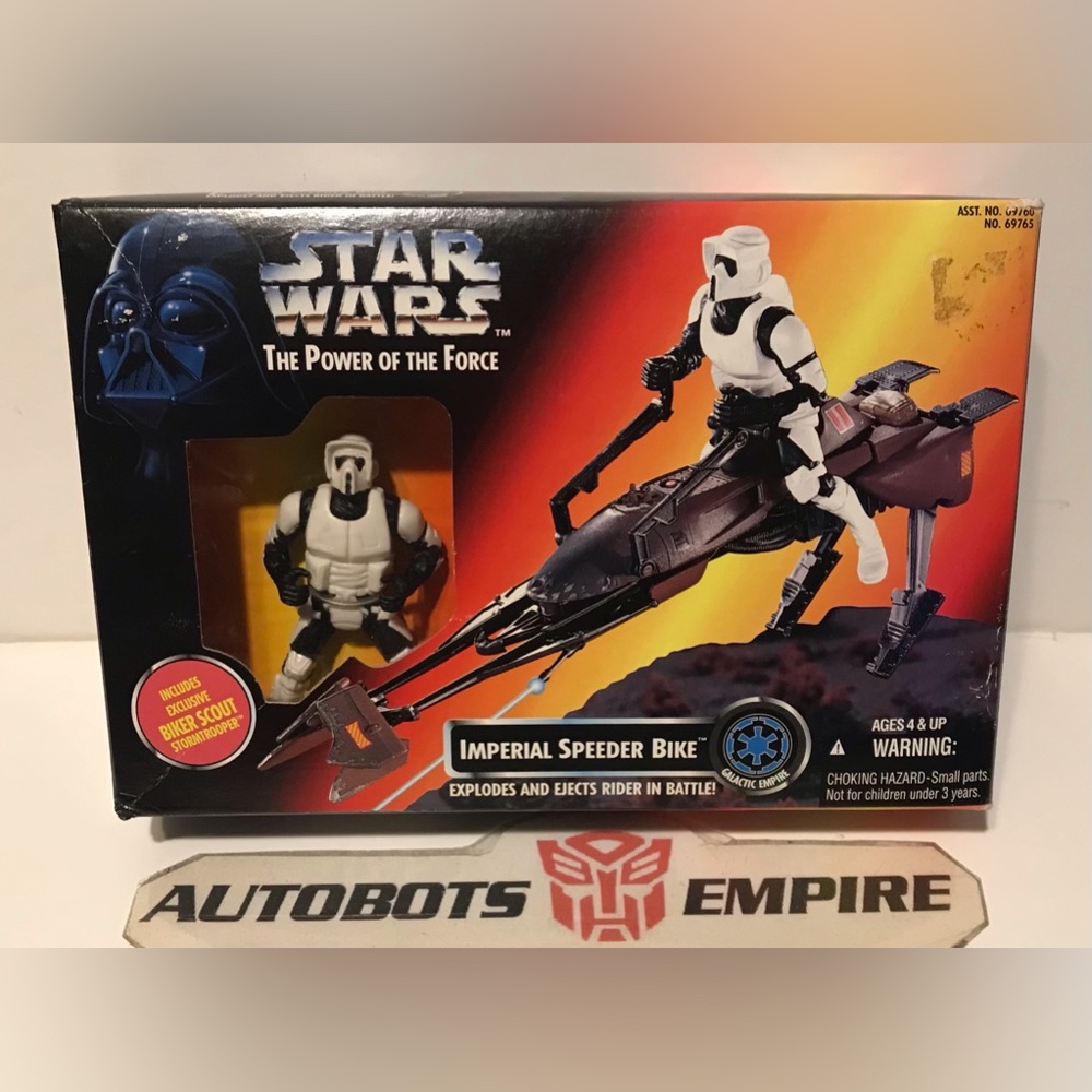 Vintage KENNER STAR WARS THE POWER OF THE FORCE Imperial Speederbike Scout Toy 1